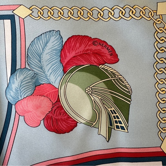 SOLD Hermés Paris 90cm 100% silk scarf ‘Chocs en Plumes’ by Christiane Vauzelles - Picture 5 of 12